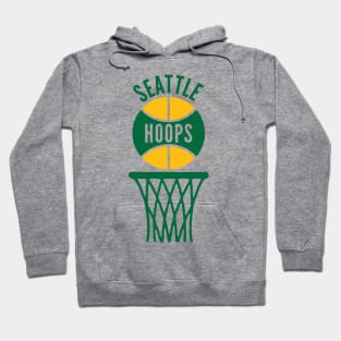 Retro Seattle Hoops Green and Yellow Logo Hoodie